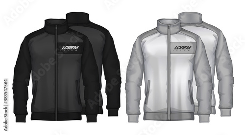 Jacket Design. Sportswear. Track front and back view