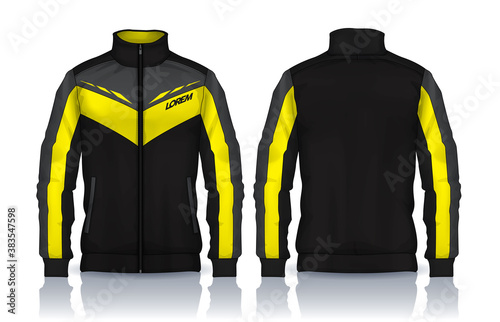 Jacket Design. Sportswear. Track front and back view