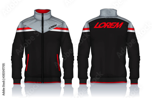 Jacket Design. Sportswear. Track front and back view