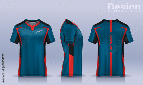 t-shirt sport design template, Soccer jersey mockup for football club. uniform front and back view.
