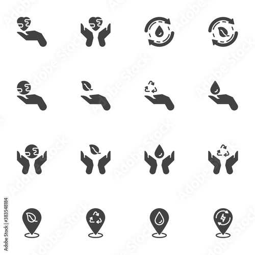 Eco and Environment vector icons set