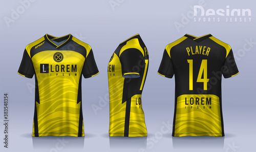 t-shirt sport design template, Soccer jersey mockup for football club. uniform front and back view.