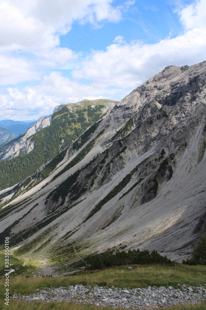 A typical mountain view in the Austrian Alps in summer