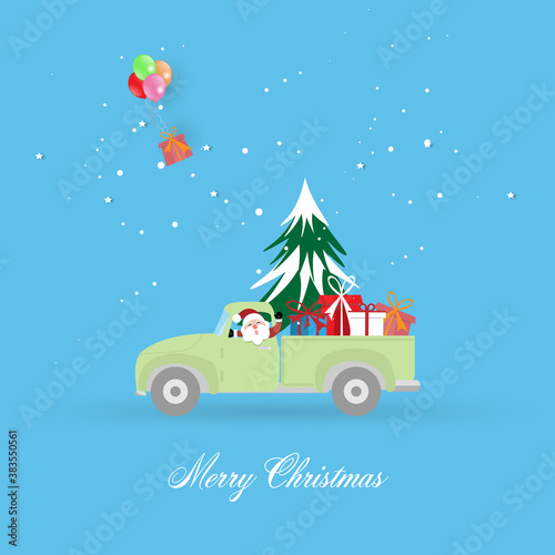 Merry Christmas and Happy New Year greeting card background for decoration. © nuruddean