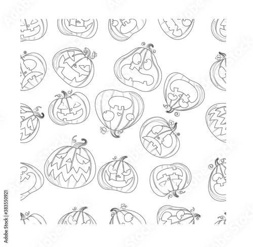 Halloween Pumpkin Seamless Pattern Background 2