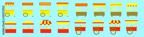 set of lemonade stand cartoon icon design template with various models. vector illustration isolated on blue background