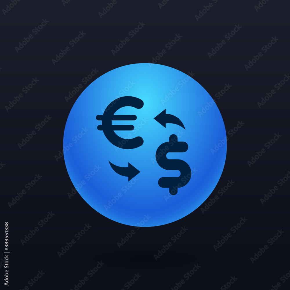 Exchange Euro to Dollar - Button Exchange Euro to Dollar - Button