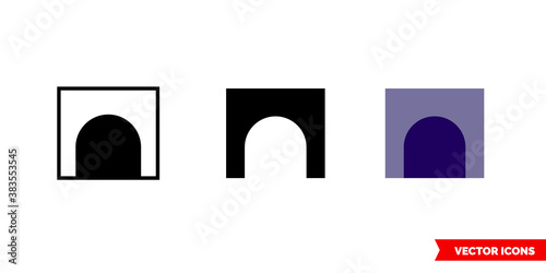 Arch icon of 3 types color, black and white, outline. Isolated vector sign symbol.
