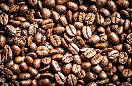 Roasted Coffee Beans background texture. 