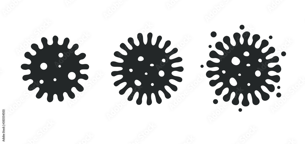 Vector coronavirus that develops strains to spread disease to sick people. isolate on white background.
