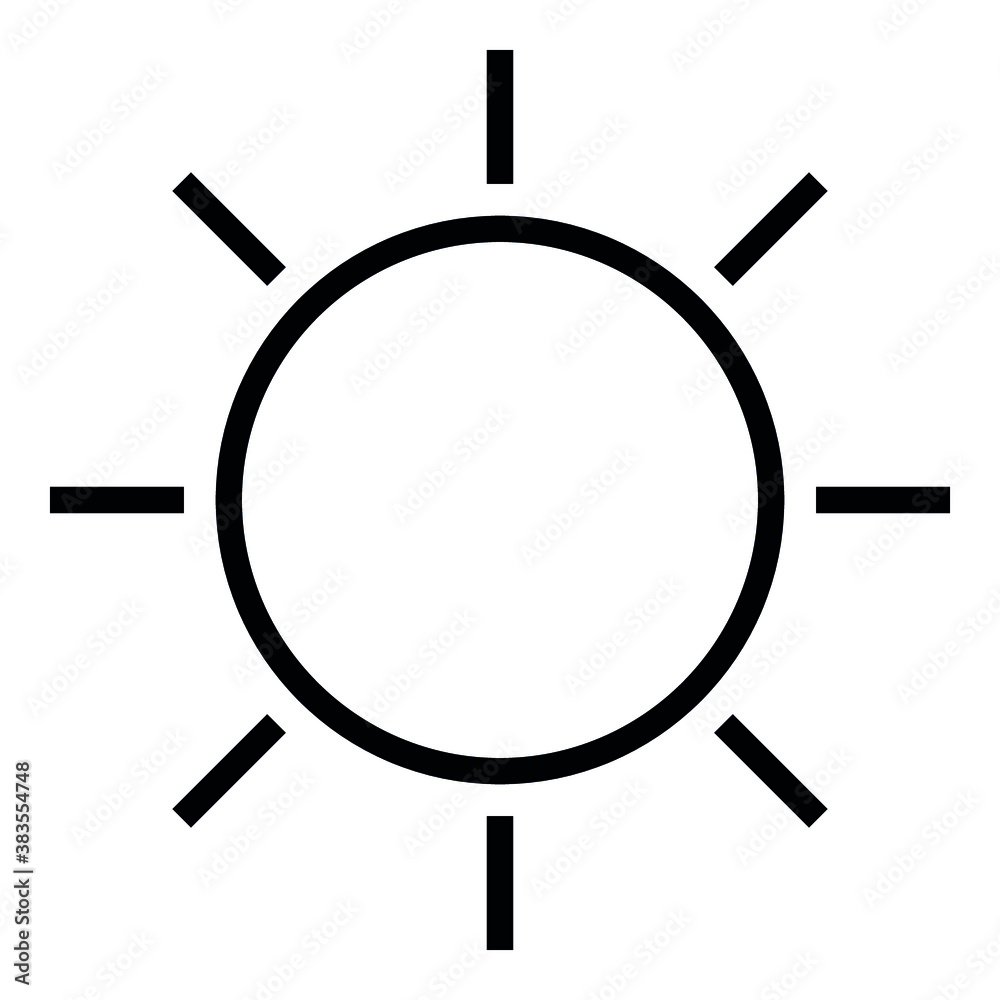 line Sun Icon for Brightness, Intensity Setting icon Vector. eps 10