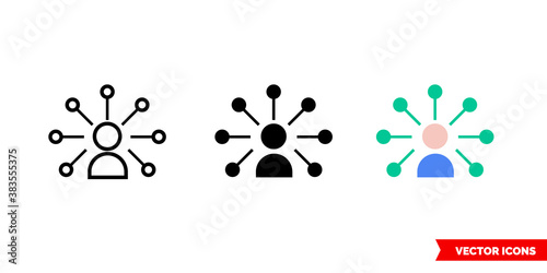 Customer insight icon of 3 types color, black and white, outline. Isolated vector sign symbol.