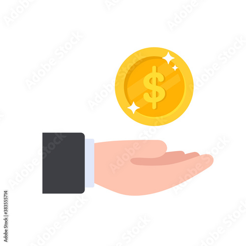 The hand of a businessman holding a dollar The concept of investing and maintaining the financial health of a business