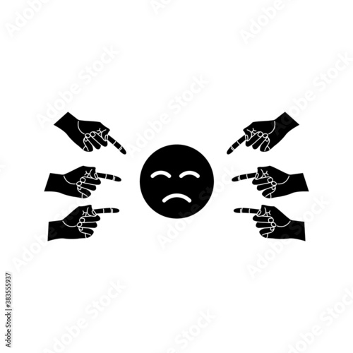 Social bullying icon. Harassment, social abuse and violence. vector illustration on white background