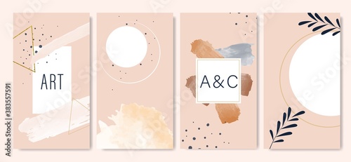 set Trendy abstract square art templates. Suitable for social media posts, mobile apps, banner designs, and online advertisements.