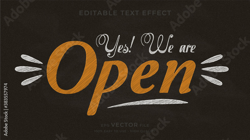 Sign typography chalkboard premium editable text effect