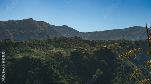 View on a canyon and the forest at Reunion Island