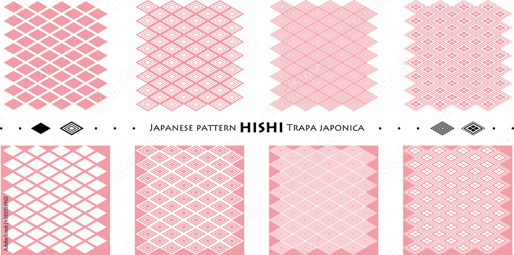 Japanese pattern HISHI Trapa japonica_seamless pattern_c05