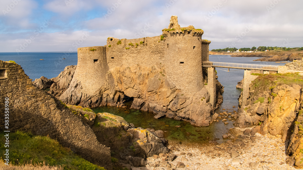 Yeu island in France, the ruins of the castle.