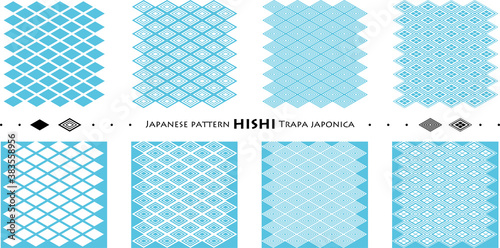 Japanese pattern HISHI Trapa japonica_seamless pattern_c04