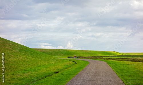 Wallpaper Mural Landscape with dike along the Wadden sea in the Netherlands
 Torontodigital.ca