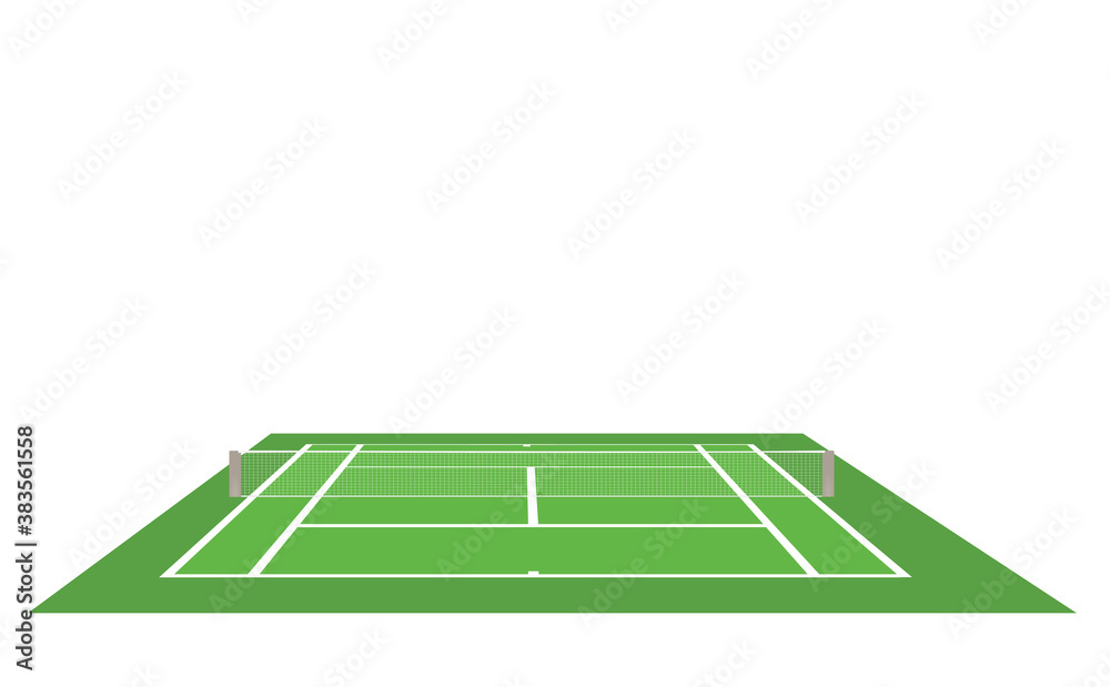Green  tennis court. vector illustration