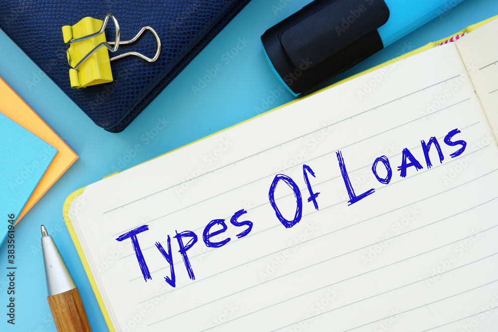 Types Of Loans phrase on the page.