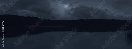 Thick Clouds Over the Lake at Night Anamorphic