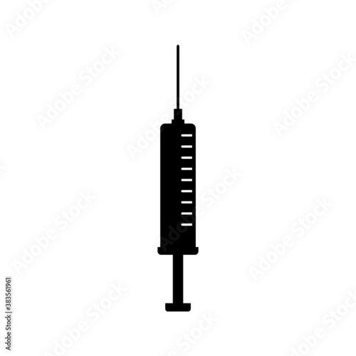 Syringe Icon Vector. Doctors often use syringes to prevent and treat malignant diseases on white background