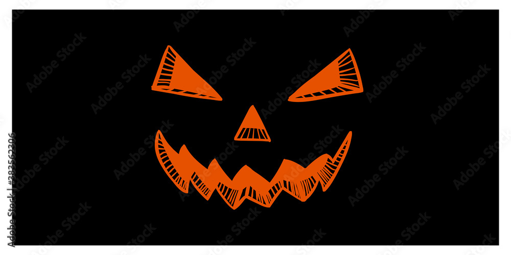Halloween pumpkin silhouette on black background simple scary poster template Halloween pumpkin silhouette on black background simple scary poster template