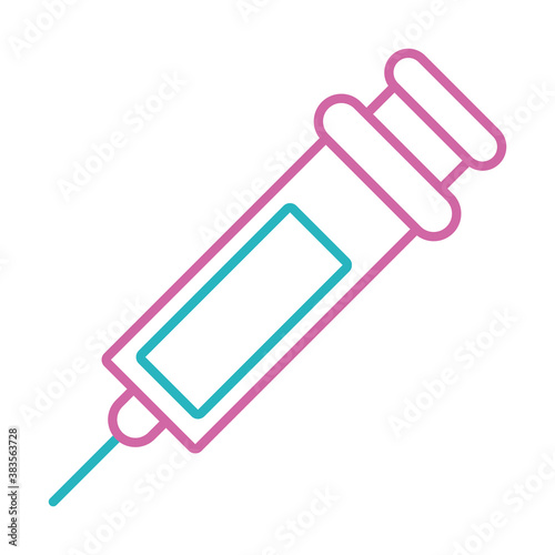 medical syringe icon, line style