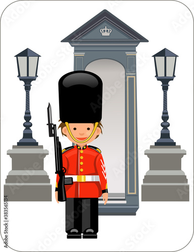 Fotografie, Obraz A Royal Guard at Buckingham Palace