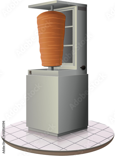 Machine à kebab éteinte (détouré)