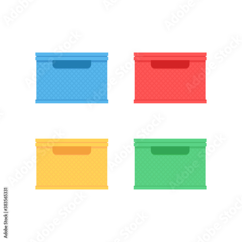 Crate stack cartoon vector. free space for text. wallpaper.