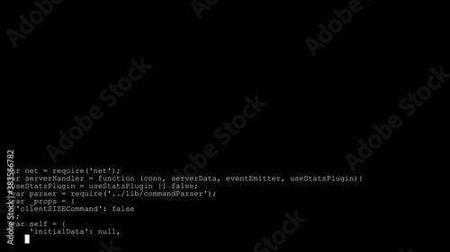 4k animation of writing program code