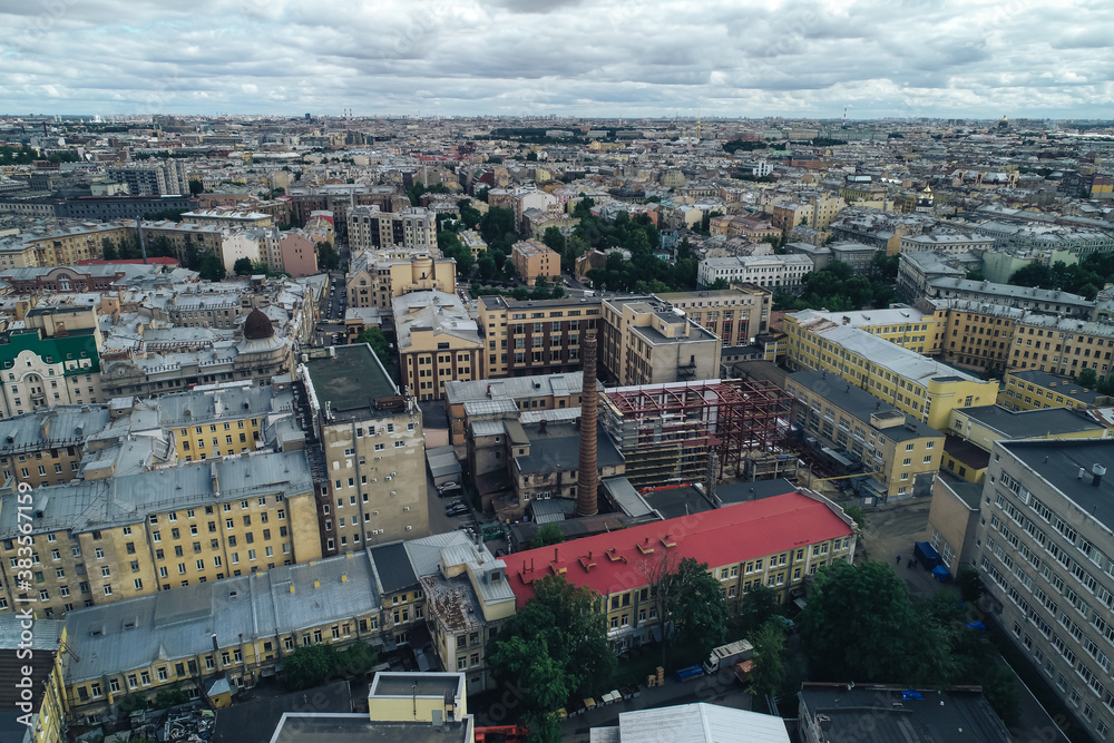Obraz premium Aerial Townscape of Saint Petersburg City. Petrogradsky District