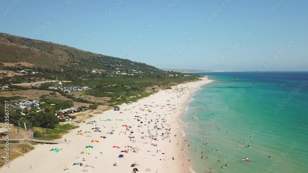 custom made wallpaper toronto digitalAerial view of golden Mile beach in Tarifa , CADIZ , Natural Park of the Gibraltar Strait. Famous destination in south of Spain for nautical sports , windsurf, kite-surf.