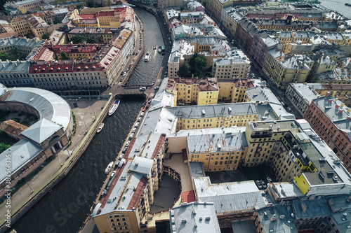 Aerial Townscape of Saint Petersburg City. Central District