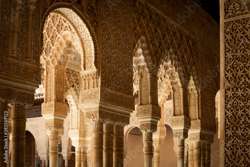 Architecture detail of the Alhambra palace, Granada, Spain