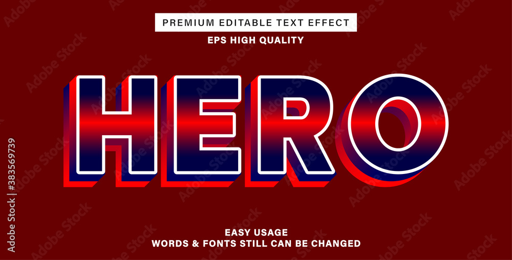 Fototapeta premium Text effect style hero