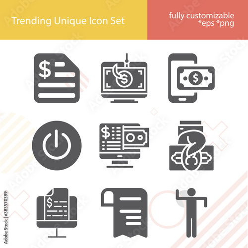 Simple set of veto related filled icons.