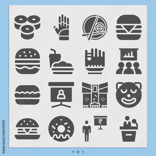 Simple set of easy related filled icons.