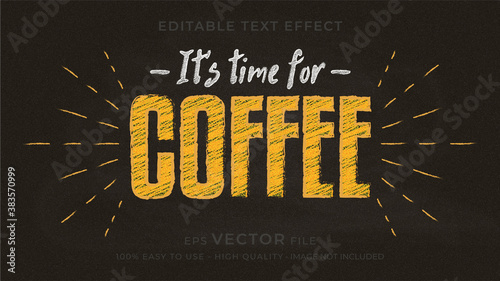 Coffee typography chalkboard premium editable text effect