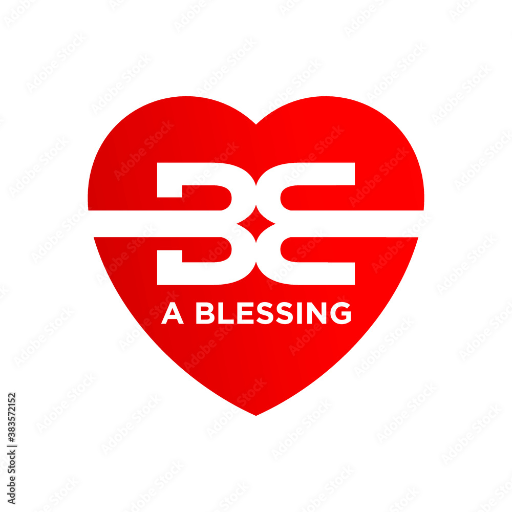 Be A blessing - Thanksgiving lettering. with love heart symbol, vector lettering isolated on white Be A blessing - Thanksgiving lettering. with love heart symbol, vector lettering isolated on white