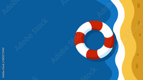 life buoy on the sea