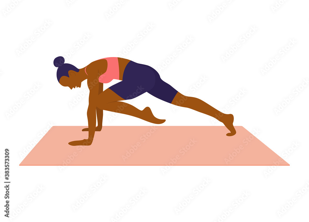 Vector silhouette of woman doing exercises. Leg exercises