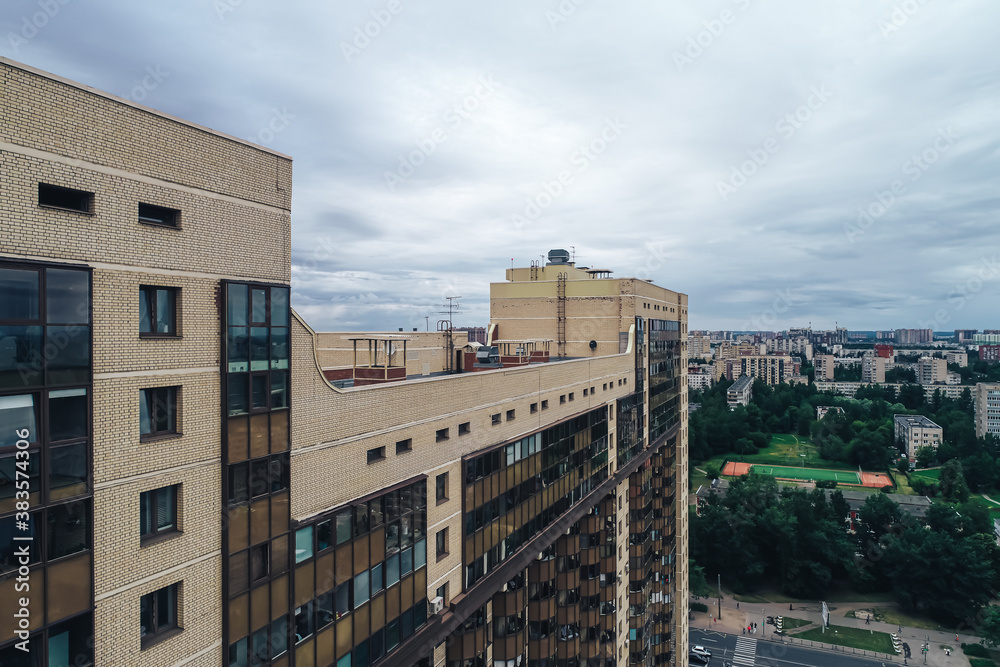 Aerial Townscape of Saint Petersburg City. Kalininsky District