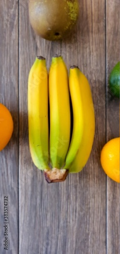 fruit on wooden background