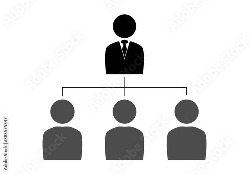 Icono de jefe de una empresa con trabajadores.