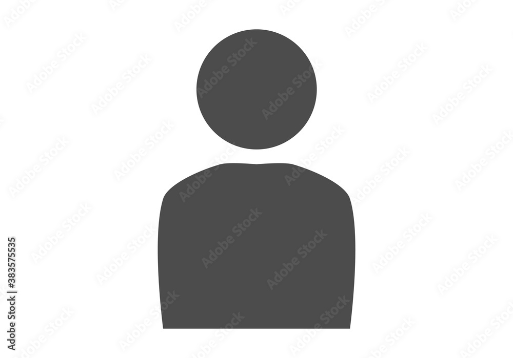 Perfil gris de usuario en fondo blanco.